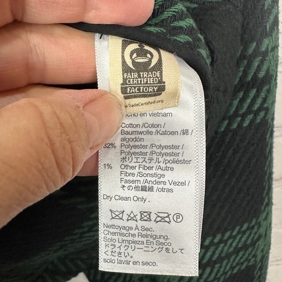 MADEWELL Boxy Shirt Jacket Blazer Green Navy Plaid Button Front NN959 Sz‎ M NWT - Picture 5 of 9